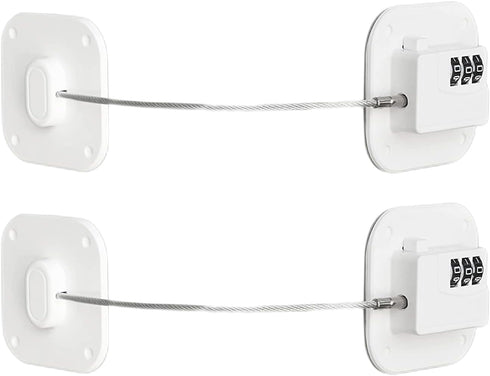 Refrigerator Lock,Combination Lock for Refrigerator Cabinets,Heavy Duty Fridge Lock,Child Safety Cabinet Locks,Easy Install No Keys Needed (White ...