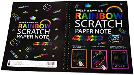 NewtonTech kid' Paper Craft kit Scratch Art Doodle Notebook/Pad,Pack of 2,10.2 inchX7.5 inch,16K,Rainbow Scratch Paper Note,as Educational Toys,Gi...