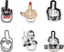 Set of 6 Funny Punk Finger Cell Phone Ring Holder Stand Adjustable Universal Rotates 360° and Swivels180° Finger Alloy Ring Holder for iPhone...