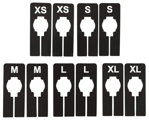 NAHANCO QSDBWKIT2, Black Rectangular Clothing Size Dividers with White Print for XS-XL, Kit of 25 (5 Sizes of 5 Each)...
