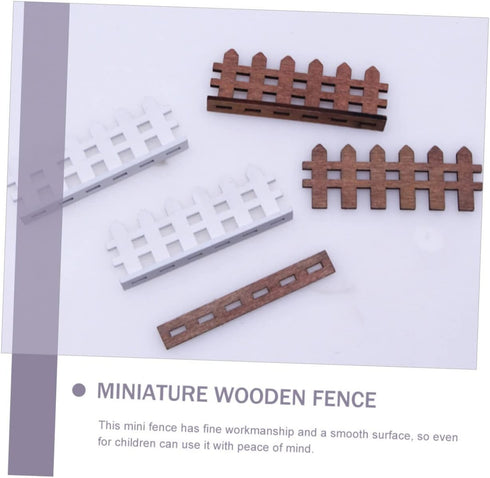 Toyvian Dollhouse Fence Woodsy Decor Miniature Ornaments Outdoor Lawn Decor 10pcs Miniature Edging Fence Landscape Decor Mini Fence White Picket F...
