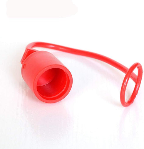 2sets 3/8" Hydraulic Coupler Dust Cap, Male Female Quick Coupler Cover, Hydraulic Quick Disconnects Port Plug Fittings with Retention Ring Keeps C...