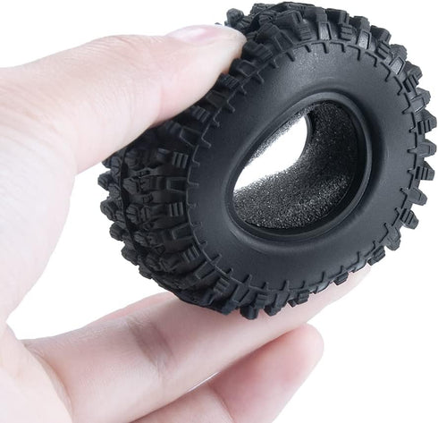 4PCS 1.0" Crawler Tires Rubber Wheel Tires for 1/24 Axial SCX24 90081 AXI00001 AXI00002 AXI00005 AXI00006 RC Crawler Car (54mm)...
