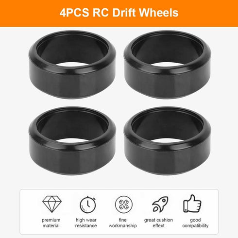 4PCS RC Drift Wheels, RC Drift Hard Tires 26mm Rubber RC Tire Fit for 1:10 RC Drifting Car Accessory(01) Rc Drift Tires Drift Tires 1/24 Scale Rc ...