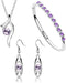 Elegant Necklace Earrings Bracelet Set Jewelry Crystal Pendant for Women Wedding Party Gift...