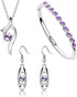 Elegant Necklace Earrings Bracelet Set Jewelry Crystal Pendant for Women Wedding Party Gift...