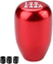 Gear Shift Knob, 6 Speed Universal Car Modification Manual Knob Gear Shift Head Shifter with 3 Plastic Adapters(Red)...