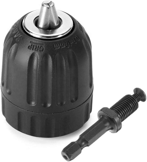 Mesee 0.8-10mm Keyless Drill Chuck Adapter 3/8-24UNF Mount Thread Impact Chuck Converter, Quick Release Conversion Tool with 1/4 Inch Hex Shank...