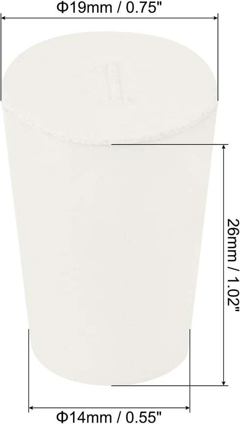 MECCANIXITY Rubber Tapered Plug 14mm to 19mm Solid Test Tubes Bungs Stopper White for Lab Home 15 Pieces...