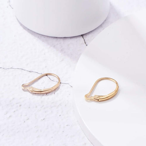 BENECREAT 2 PCS 14K Gold Filled Leverback Earring Hooks, 17x11mm Secure Ear Wire Findings for DIY Jewelry Making, Dangle Earrings, Handmade Earrin...