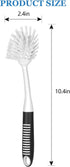 SetSail Dish Brush with Handle, 2 Pack Stiff Bristles Dish Scrubber with Built-in Scraper Dish Scrub Brushes for Cleaning Dishes, Pots and Pans, K...