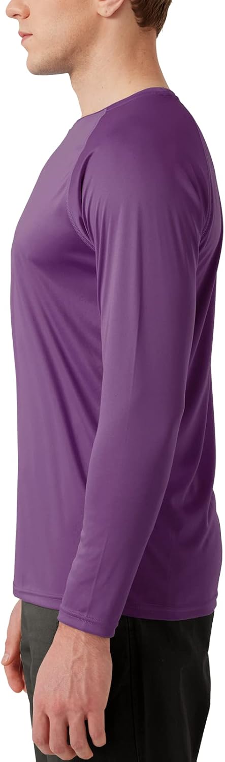 Men's UPF 50+ Rash Guard Swim Shirt Long Sleeve Moisture Wicking Quick Dry Lightweight Wrinkle-resistant Fishing Running, Berry Conserve, Small...