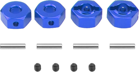 Metal 12mm Wheel Hex Hub Drive Adapters with Pins Screws Compatible with 1/10 Arrma Senton Granite Typhon Vorteks 3S Big Rock RC Car (Blue)...
