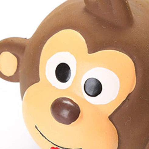 Brown Pet Dog Squeaky Toy, Lovely Monkey Shape Latex Chew Squeaker Toy, Chewing Teeth Cleaning and Training Toy for Dogs Monkey Dog Squeak Toys Pe...
