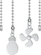 Ceiling Fan Pull Chain Extender, 2 Pcs 12 Inches Long Ceiling Fan Pull Chain Extension Pendant Ornament Set with Connector for Ceiling Fan and Lig...