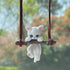 ZOSTLAND White Swing Ornament Twig Car Auto Rear View Mirror Hanging Decoration Suspension Pendant Accessories Applicable to Car Truck SUV (Cat)...