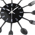 Timelike Kitchen Wall Clock, 3D Removable Modern Creative Cutlery Kitchen Spoon Fork Wall Clock Mirror Wall Decal Wall Sticker Room Home Decoratio...
