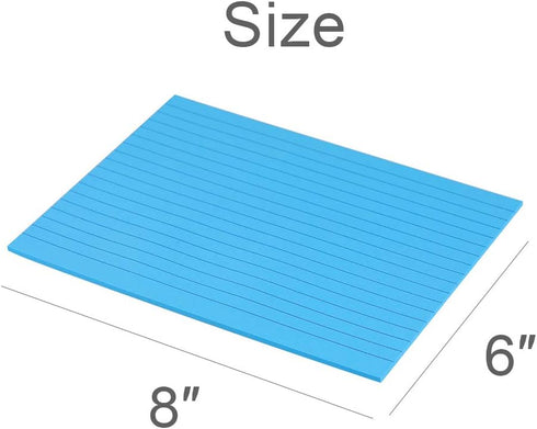 Lined Sticky Notes 6X8 in Bright Ruled Post Stickies Colorful Super Sticking Power Memo Pads Its Strong Adhesive, 5 Pads/Pack, 28 Sheets/pad...