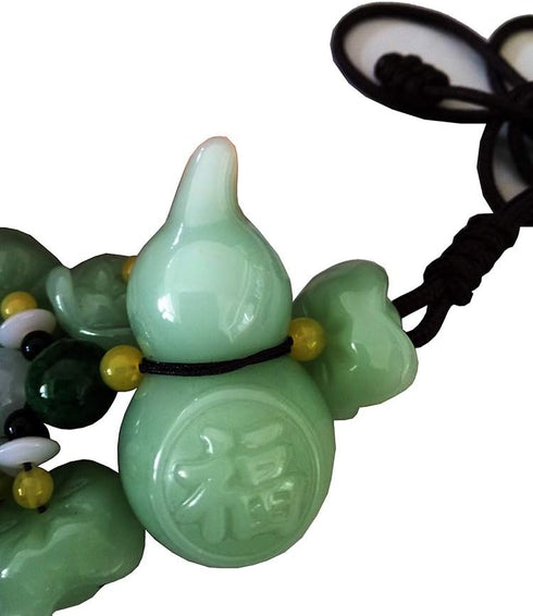 Chinese Traditional Style Green Crystal Hanging Decoration House Door Window Charm Hanging Pendant Amulet Pray for Luck Safety (Gourd)...