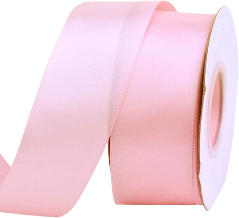 Ribest Light Pink Double Faced Satin Ribbon, 1-1/2 Inch Ribbon for Flower Bouquet Gift Wrapping Bows Wedding Party Decoration, Continuous 25 Yards...