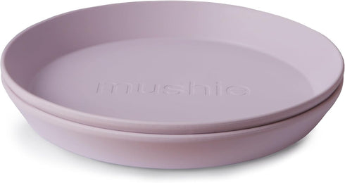 mushie Round Dinnerware Plates for Kids | Made in Denmark, Set of 2 (Soft Lilac)...