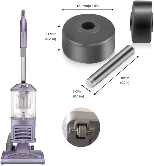 Front Wheels for Shark Vacuum Cleaner, Replacement Wheels Compatible for Navigator Rotator Series NV22, NV42, NV352,NV360,NV350, NV351,NV355, NV35...