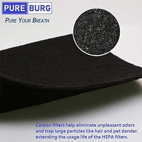 PUREBURG AeraMax 300 Replacement True HEPA Filter Set Compatible with Fellowes HF-300 fits Fellowes AP300PH HF300 AeraMax 290 300 DX95 Air Purifie...
