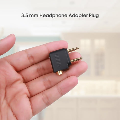 Airplane Headphone Adapter (5-Pack) Headset Adapters for Airplane Airline Dual 3.5mm Male to 3.5mm Female Jack Converter Gold Plated Earphone Conn...