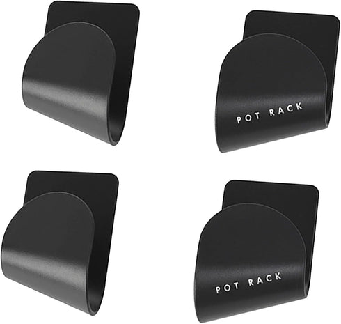 YIKANGHENG 2 Pairs Pot Lid Holder, Wall Mounted with Self adhensive Sticker Width Adjustable Black Plastic Holder Rack for Placing Pot Cover in Ki...