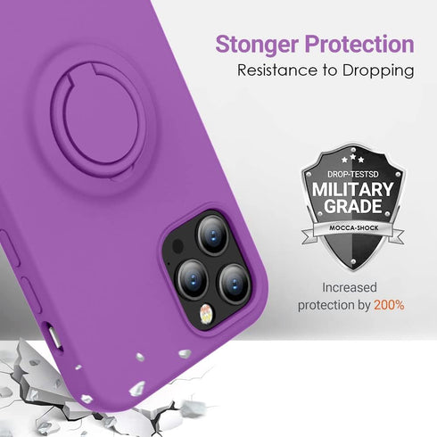 MOCCA Compatible with iPhone 12 Pro Max Phone Case 6.7 inch with Ring Kickstand | Super Soft Microfiber Lining | Anti-Scratch Full-Body Shockproof...