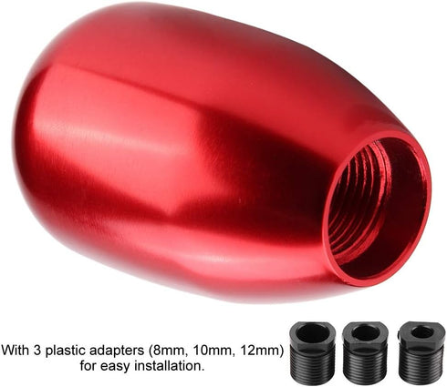Gear Shift Knob, 6 Speed Universal Car Modification Manual Knob Gear Shift Head Shifter with 3 Plastic Adapters(Red)...