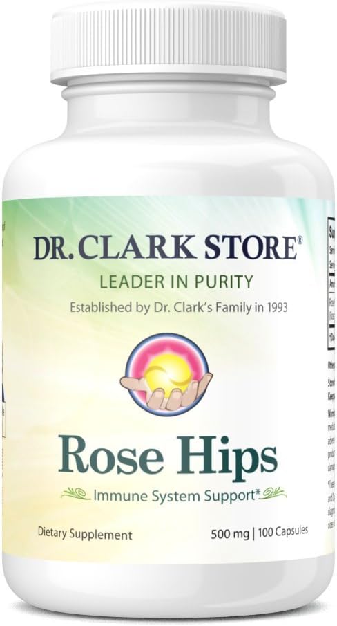 Dr Clark Store Rose HIPS Supplement, 500 MG, 100 Gelatin Capsules...