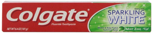 Colgate, Sparkling White Baking Soda Anticavity Fluoride Toothpaste Zing oz, Mint, 6 Ounce...
