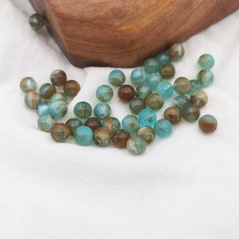 INSPIRELLE 8mm Acrylic Beads 300pcs Marble Patterns Round Loose Beads for Jewelry Bracelets Necklace Making...