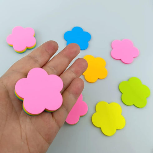 Mini Flower Shaped Sticky Notes Colorful Cute Sticky Notes Fun Self-Stick Memo Pads Set for Office School (4 Pads 400 Sheets)...