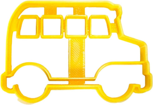 School Bus Detailed Side View Cookie Cutter, 1 Piece, Yellow, Made in USA, PR837...