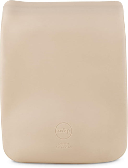 W&P Porter Silicone Reusable Storage Bag, Sandwich (46oz Flat), Oat, Food Storage Container, Microwave and Dishwasher Safe, Easy Cleaning...