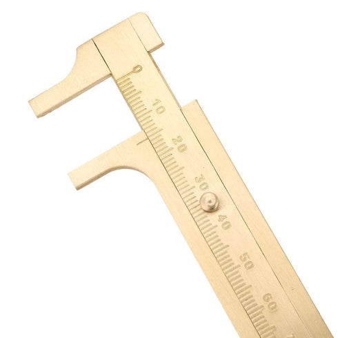 Measuring Tool Portable Solid Copper Vernier Caliper 0-80mm Caliper Ruler for Archaeology...
