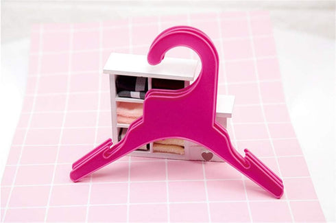 Pet Clothing Hanger, 10PCS Plastic Anti-Skid Dog Puppy Cat Clothes Clothing Rack for Small Animals (Pink, S...