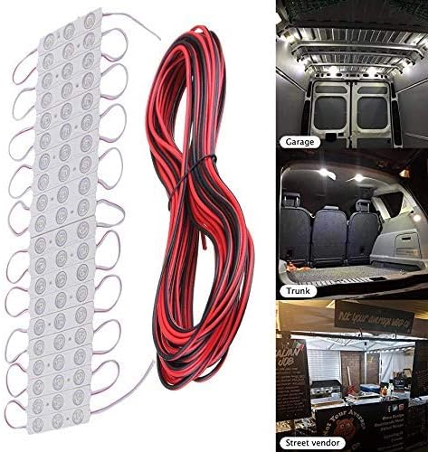 60 LED Van Light Car Interior Light Bright White Lighting Dome Lamp Ceiling Work Lights Kit for Van Truck Auto Car Vehicle Caravan DC 12V (20 Modu...