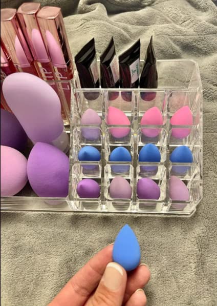 Mini Makeup Sponge Multi-colored 10 Pcs Small Beauty Sponge Blender Set for Foundation, Powder, Concealer Highlight,and Eye Shadow...