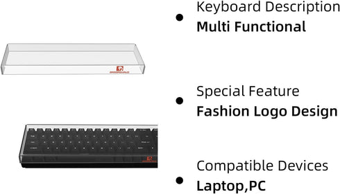 SELORSS Gaming Keyboard Dust Cover Mechanical Keyboard Cover Premium Clear Acrylic Keyboard Cover for 60% Compact 68 Keys Gaming Keyboard Keychron...