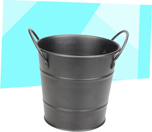 Food Container Small Containers Black Metal Ice Container for Bar Basket Mini Tinplate Bucket Portable Ice Bucket French Fry Bucket Dipping Sauce ...