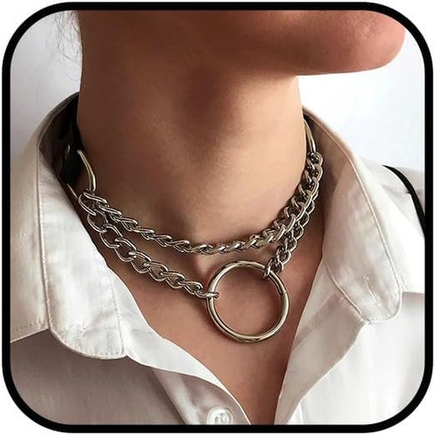 CLOACE Punk Leather Choker Necklace Black Gothic Collar Chokers Necklaces Wide Leathers Costume Jewelry Accessories for Women...