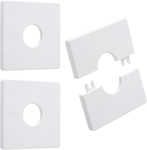 3pcs Split Flange Toilet Pipe Flange Cover 28mm/1.1inch, Plumbing Cover Plates Self Adhesive Wall Split Flange Escutcheon Plates, White ABS Kitche...