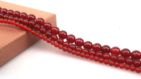 8mm Natural Red Agate Stone Round Loose Stone Beads for Jewelry Making DIY Crafts Design 1 Strand 15" APPR.43-45pcs...