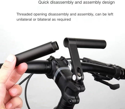 Bicycle Handlebar Extension Bracket,Aluminum Alloy Bicycle Handlebar Extender for Bicycle Led Light Code Table Mobile Phone Holder (Black)...