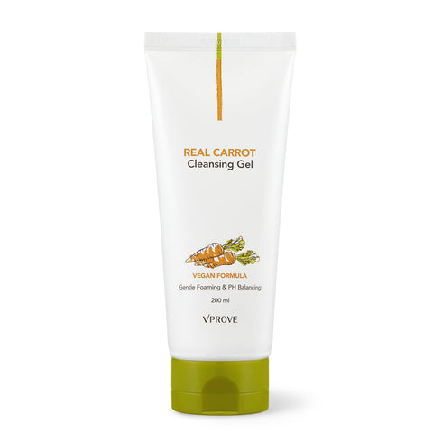 VPROVE Real Carrot Cleansing Gel 200ml 6.76 fl. oz. | Low pH Facial cleanser | Cleansing foam | Foam Cleanser | Hydrating | Soothing | Korean Skin...