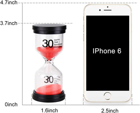 EMDMAK Sand Timer Colorful Hourglass Sandglass Timer 1 min/3 mins/5 mins/10 mins/15 mins/30 mins Sand Clock Timer for Games Classroom Home Office(...