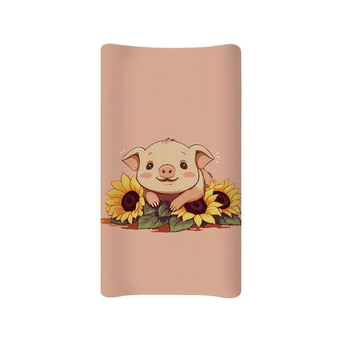 Stretchy Diaper Changing Pad Cover Lovely Pig Sunflower 32 * 16 in Fitted Changing Table Cover Mother's Day Breathable Home Decor for Girls Boys C...